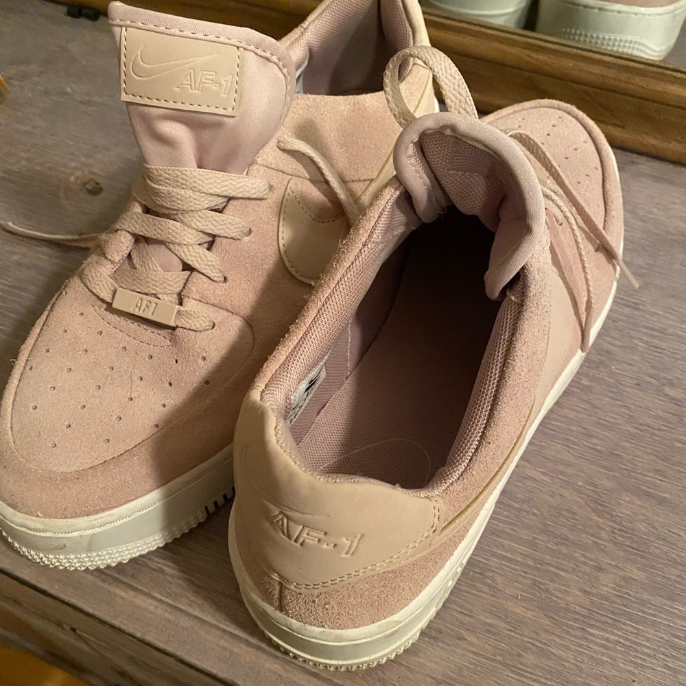 Worn ONCE Pink Suede Nike Air Force 1s
